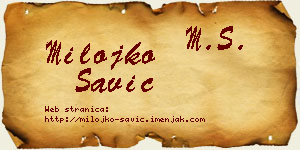 Milojko Savić vizit kartica